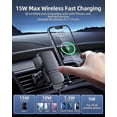 thumbnail image 2 of Cargador inalámbrico para coche, soporte para teléfono con cargador inalámbrico inteligente Qi de 15w, soporte para teléfono con ventilación de aire con sujeción automática, 2 of 5