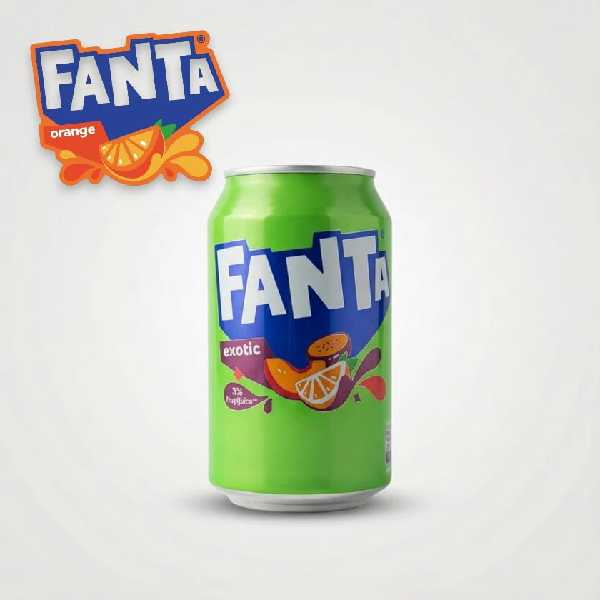 Original European FANTA Exotic Flavor Soda Soft Drink- 6pack 330ml/each with FANTA Sticker