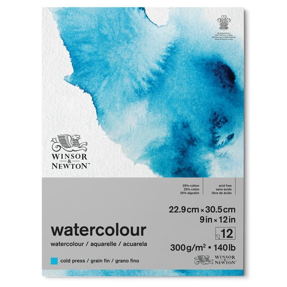 Winsor & Newton Classic Watercolor Paper Pad, 9" x 12", Cold-Press, 12 Sheets