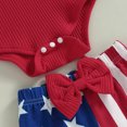 thumbnail image 7 of Aunavey Infant Baby Girl 4th of July Outfits Romper Flare Pants Bell-Bottom Leggings 3Piece Set, 7 of 7
