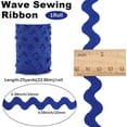 thumbnail image 2 of Rick Rack Trim 25 Yards 10mm Wide Wavy Bending Ribbon Dark Blue RIC Rac Fringe Trim Zig Zag Edging Braid Trimming Wave Polyester Webbing Ribbons for Sewing DIY Crafts Gift Wrapping Bow, 2 of 8
