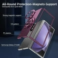 thumbnail image 5 of Magnetic Case for Samsung Galaxy Z Fold 6 Case with Kickstand & Ring Holder, [Compatible with MagSafe Charging] Slim Ultra PC Back Scratch-Resistant Military Grade Shockproof Case, Wine, 5 of 13