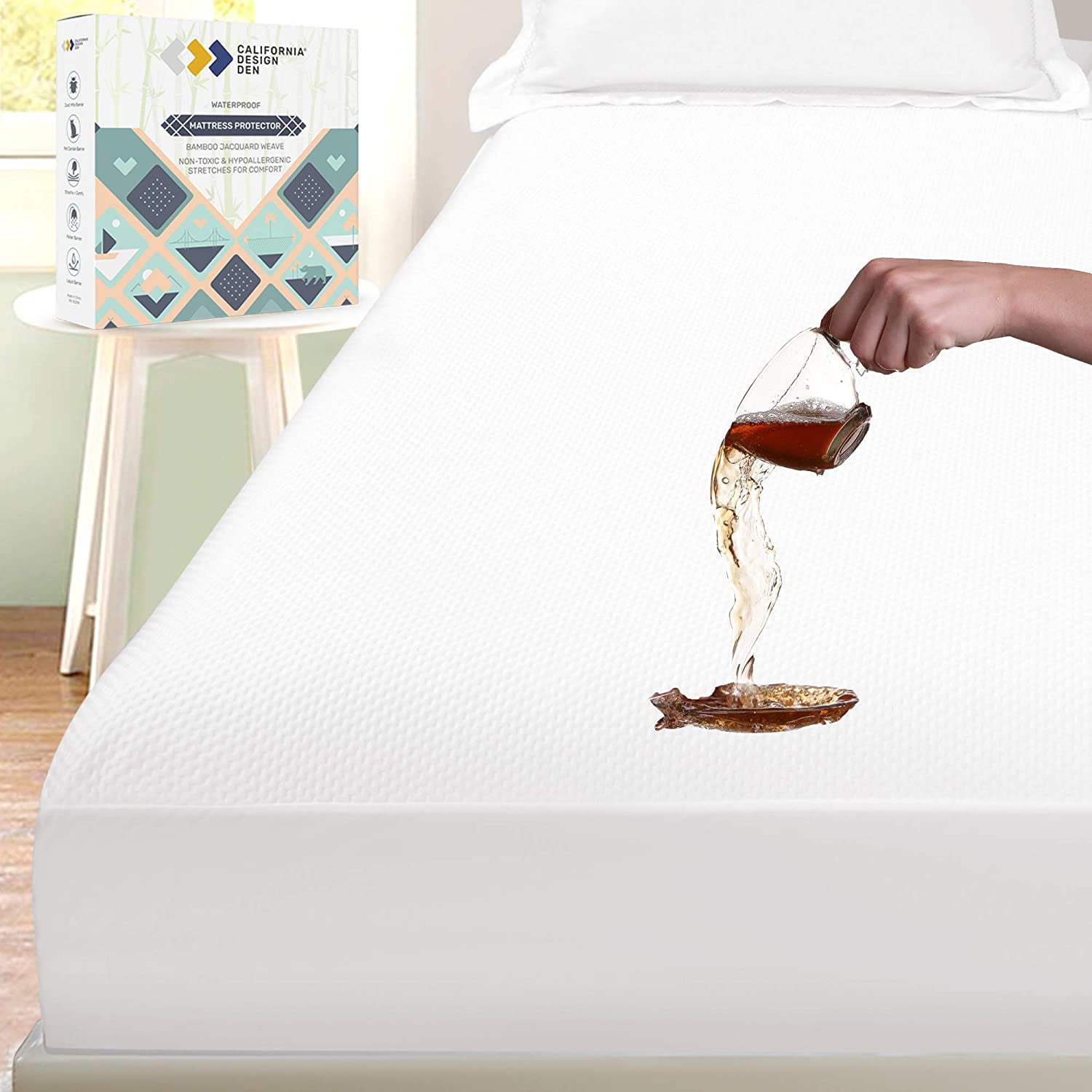 Heavy Duty 100% Guaranteed Waterproof Vinyl Mattress Protector Fitted Bed Cover.