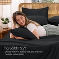 thumbnail image 5 of Bare Home Organic Jersey Sheet Set - 100% Organic Cotton - Deep Pocket - 3 Piece - Twin, Black, 5 of 10