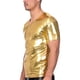 thumbnail image 3 of Camiseta de manga corta y camiseta interior de poliéster para hombre, de verano, brillante, ajustada, a la moda, moldeadora, estilo discoteca., 3 of 5
