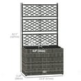 thumbnail image 3 of Outsunny Raised Garden Box with Trellis  Mixed Grey Metal Frame for Flowers and Vegetables, 3 of 9