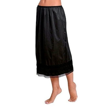 

Xingqing Women Under Long Skirt Dress Waist Half Slip Lace Petticoat