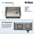 thumbnail image 5 of KRAUS Standart Pro 25" Undermount Single Bowl 16 Gauge Stainless Steel Kitchen Sink, 5 of 8