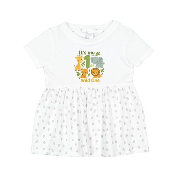 Inktastic First Birthday Safari Jungle Animals Girls Baby Dress