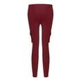 thumbnail image 6 of Elvqul Red Pants Women Solid Casual Comfy Elastic Waist Cargo Pants Girls Streetwear, 6 of 9