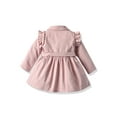 thumbnail image 2 of Kiapeise Toddler Girl Dress Coat Long Sleeve Button A Line Jacket Fall Winter Outwear Trenchcoats, 2 of 9