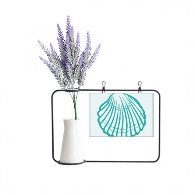 Venera la vida marina verde ilustración Tarjeta de jarrón de lavanda artificial
