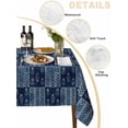 thumbnail image 2 of Vintage Floral Table Cloth, Waterproof Tablecloth for Rectangle Tables, Abstract Flowers Patchwork Country Navy Blue Reusable Washable Fabric Table Cover for Restaurant Kitchen Dining Tables 60"x84", 2 of 9