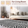 thumbnail image 2 of ODIKA 2'x3' Machine Washable Non-Slip Area Rug, Elegant Zebra Modern High Traffic Rug, Black, 308420, 2 of 7