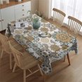 thumbnail image 2 of Brown Ethnic Floral and Mandala Pattern Rectangle Tablecloth 60"x84",Waterproof Polyester Rectangle Table Cloth, Wipeable Spillproof Polyester Tablecloth for Dining, Camping, Indoor and Outdoor, 2 of 5