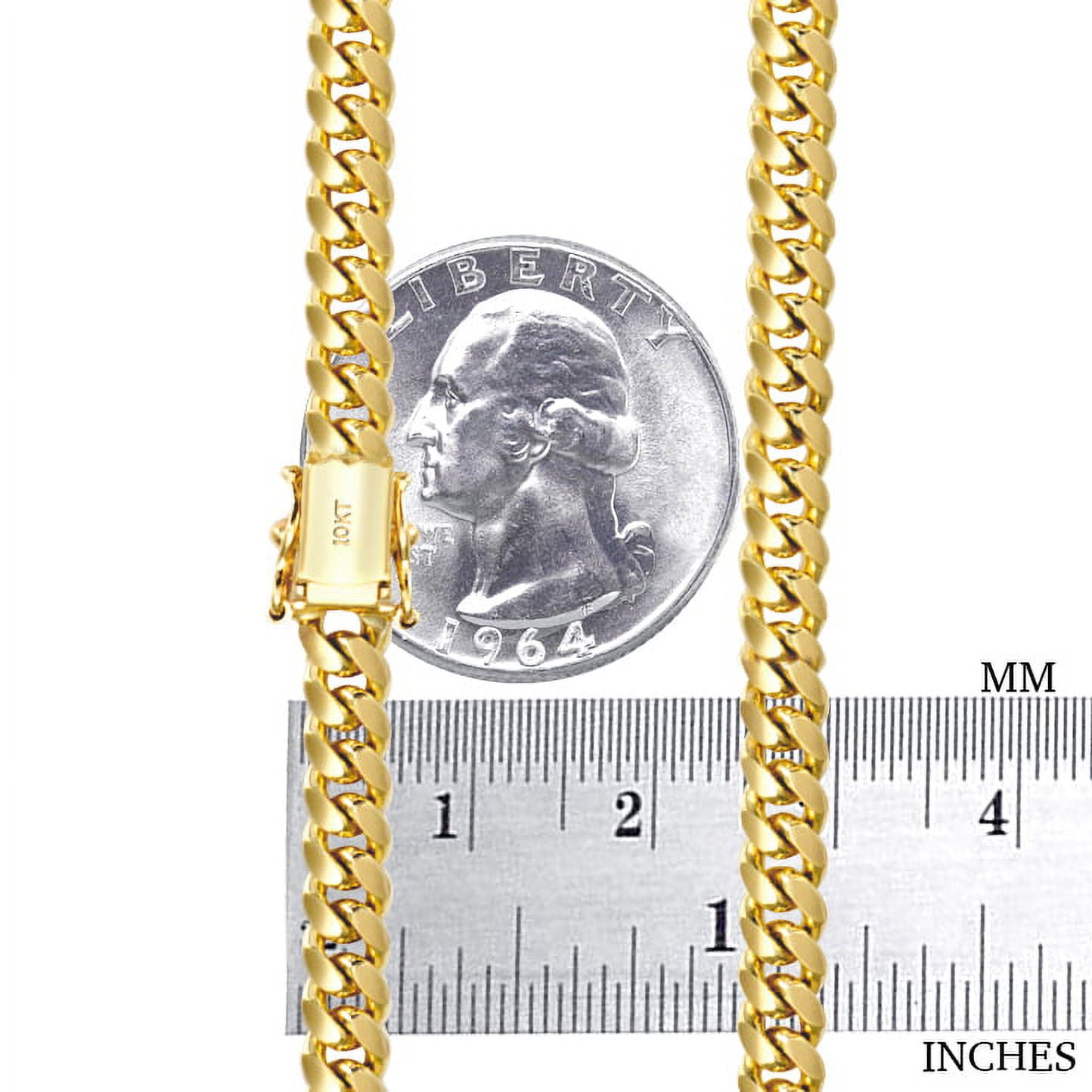 Nuragold 10k Real Yellow Gold Solid Miami Cuban Link 5mm Chain Necklace (16"-30") Italian Jewelry for Men
