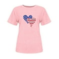 thumbnail image 4 of Clearance Under $5 Pitauce Graphic Tees for Women American Flag Printed Short Sleeve Patriotic Shirts Summer 4th of July Crew Neck Tunic Tops White T Shirts for Women, 4 of 4