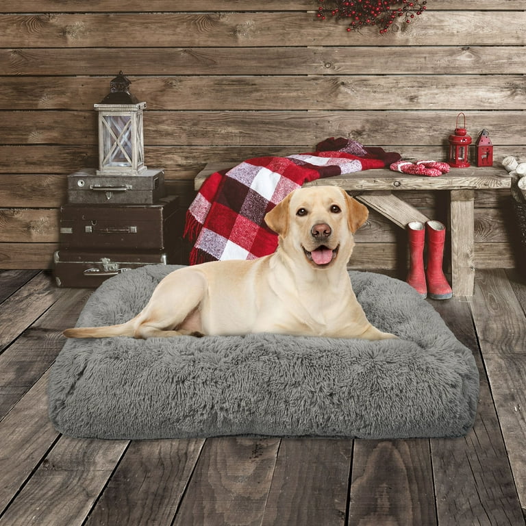 Large dog top bed with bolster