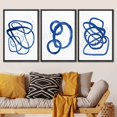 thumbnail image 2 of PixonSign Framed Canvas Print Wall Art Set Navy Blue Pastel Paint Stroke Rings Abstract Shapes Illustrations Modern Art Minimalism Decorative for Living Room, Bedroom, Office - 16"x24"x3 Black, 2 of 5