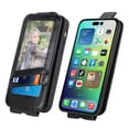 thumbnail image 3 of SaniMore for iPhone 15 Plus Magnetic Closure Top & Bottom Flip Wallet Case, Premium PU Leather Cover with Car Mount Card Slot & Adjustable Kickstand Full Body Protective Shell, Black, 3 of 8