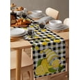 thumbnail image 6 of Table Runner Dresser Scarves 72 Inch Long, Cute Dwarf with Farm Yellow Lemon Linen Dining Table Runners Fruit on Black White Buffalo Plaid Tabletop Scarf for Wedding Holiday Party Kitchen, 6 of 9