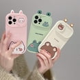 thumbnail image 2 of Slide Camera Cover Animal Ears Cat Bear Frog Phone Case Compatible with iPhone Case (Pink,iPhone 14), 2 of 6