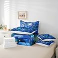 thumbnail image 4 of Butterfly Comforter Set Blue Flowers Twin Bedding Set 7 Pieces,Bohemian Glitter Starry Bed In A Bag Botanical Leaves Sheet, 4 of 5