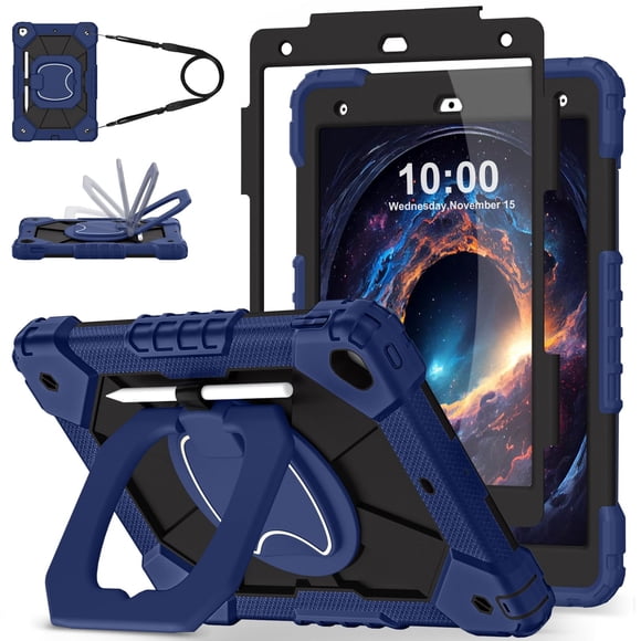 Funda para iPad de 9ª, 8ª y 7ª generación de 10,2 pulgadas con protector de pantalla, color azul mar