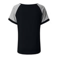thumbnail image 3 of GIPQJK Raglan Short Sleeve Tops for Women Casual Color Block Round Neck Tshirts Summer Loose Trendy Clothes,Black M, 3 of 5