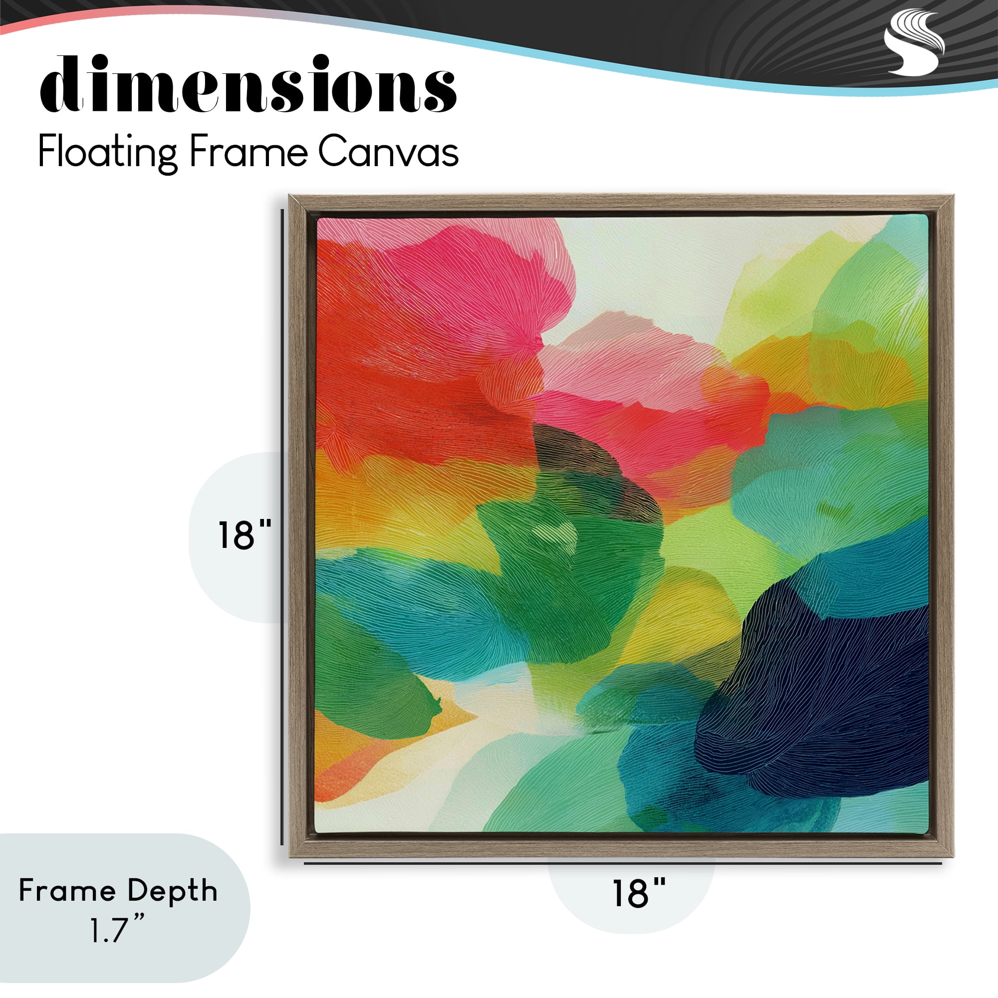 Stupell Industries Vivid Flowing Color Field Brown Framed Floater Canvas Wall Art, design by Chromatic Storm Studio