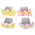 thumbnail image 4 of 4 Uds. Peines laterales para el pelo para mujer, horquilla de flor de Plumeria, peines para chicas adolescentes, tocados de novia, decoraciones, 4 of 5