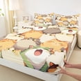 thumbnail image 4 of jejeloiu Cute Cartoon Cat Bed Sheets Kids,Beige Kitten Pattern King Sheets,4pcs, 4 of 6