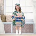 thumbnail image 7 of FORMRS Wearable Blanket Hoodie with Sleeves for Kids Cozy Flannel Sweatshirt, Colorful Seaside, 7 of 7