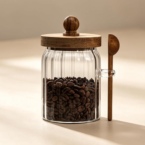 19 FL OZ Vintage Glass Jar with Lid – Airtight Food Storage Container for Cereal, Nuts, Coffee, Tea & Spices