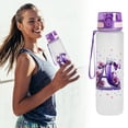 thumbnail image 2 of CMYYNNA 32 OZ 1 Liter Time Marker Water Bottle Frosted Durable Plastic With Strap - Reusable Clear Bottle With Times To Drink Time Markings For Daily Hydration Intake BPA Free, 2 of 7