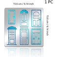 thumbnail image 4 of 1pc Door Pattern Stainless Steel Stencil Template 6 Types Door Designs Metal Journal Stencil, 4 of 9