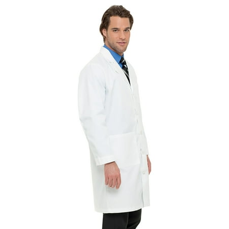 Landau Men's Essential Lab Coats Classic Relaxed Fit Breathable Fade Resistant 3 Pockets Button Full-Length Lab Coat Scrub, Style 3139