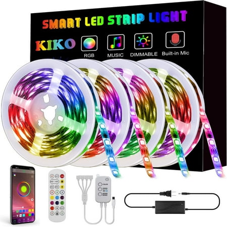 

Ledander Bedroom LED Light 49.2ft LED Light RGB Dimmable APP Control and IR Remote Control Extra Long Smart LED Light Strip with Music Sync Room Kitchen Party Decorative Light Strip