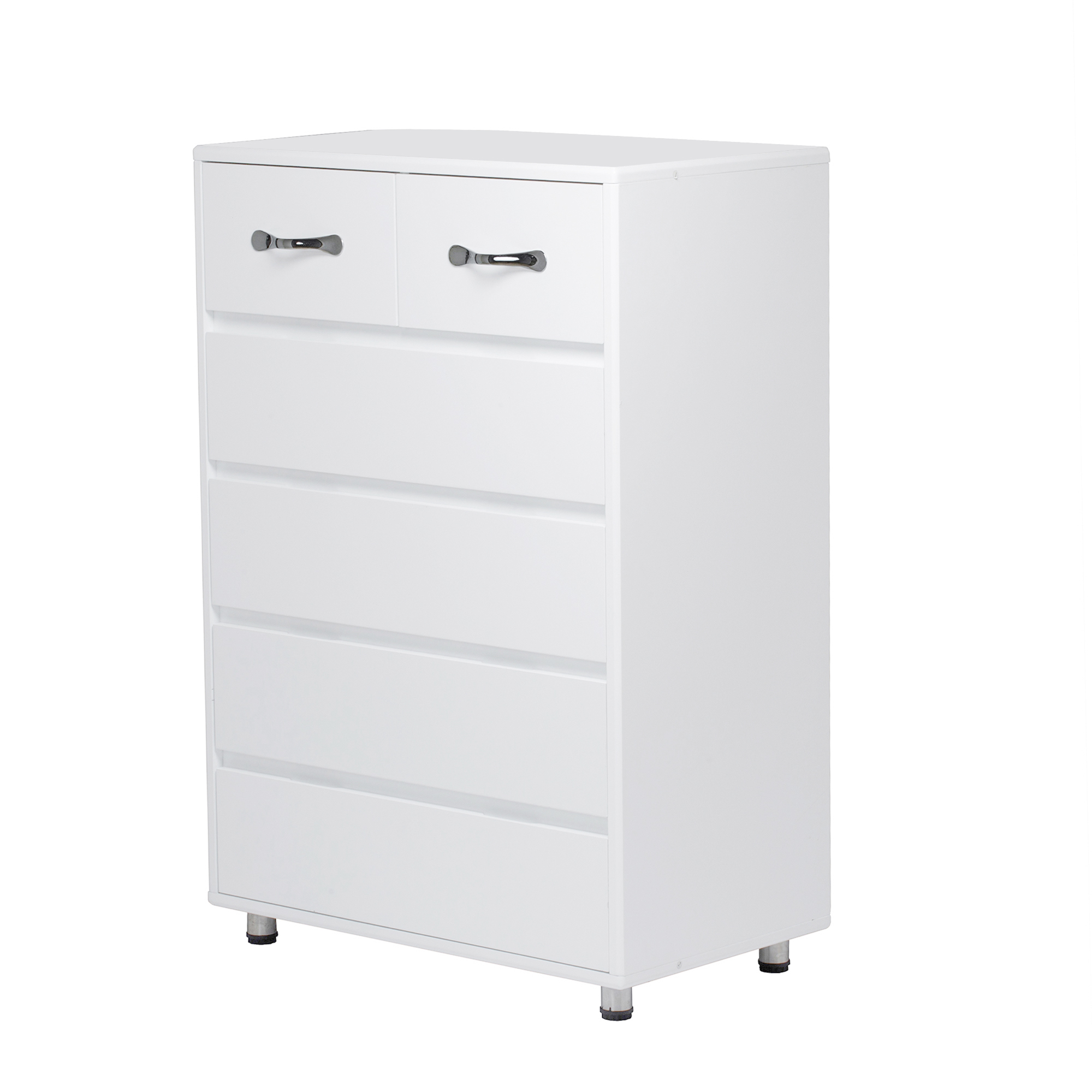 6 Drawer Dresser, URHOMEPRO Chest of Drawers Storage Organizer Nightstand, Wood Frame Drawer Chest with Steel Tube Legs, Bathroom Floor Cabinet, Living Room Office Bedroom Furniture, White, W12868 - image 5 of 10
