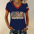 thumbnail image 3 of Womens Tops 250Th Anniversary Print V Neck T Shirt 250Th Anniversary Tshirt Patriotic Tee on Sale, 3 of 6