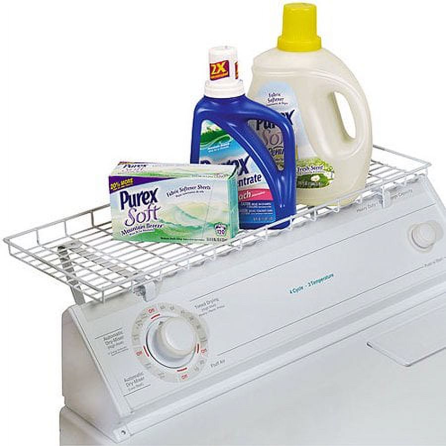 Household Essentials 05100 Rear Display Over-The-Washer Storage Shelf | Organize and Store Laundry Room Supplies | White - image 2 of 2