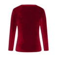 thumbnail image 4 of longantii Velvet Tops for Women Long Sleeve V Neck Shirts Dressy Casual Vintage Blouses Solid Holiday Party Fall Outfits Red M, 4 of 4