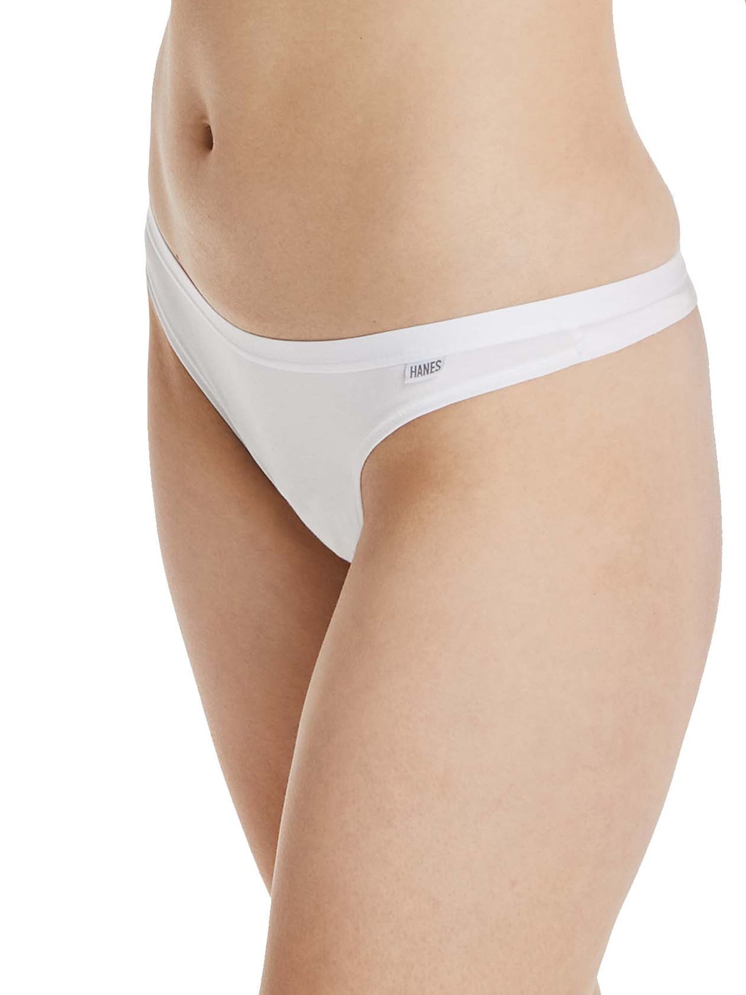 3-PACK OF HANES Ladies Womens Underwear WHITE Cotton G String Thong £10.99  - PicClick UK
