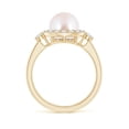thumbnail image 2 of ANGARA Japanese Akoya Cultured Pearl Halo Engagement Ring in 14K Yellow Gold for Women | June Birthstone, Birthday, Anniversary, Jewelry Gift for Women | Pearl Ring, 2 of 8