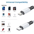 thumbnail image 7 of Cshidworld USB C To Lightning Cable [MFi Certified] 3Pack 6/6/10FT ,Fast Charger Cable Type C Charging Cord Compatible with iPhone 14/13/13 Pro Max/12/12 Pro Max/11/xs/xr/x/8/iPad, Silver, 7 of 7