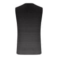 thumbnail image 5 of Mens Workout Tank Tops Casual Gradient Striped Sleeveless Muscle Shirts Cotton Gym Stretch Tee Shirt Black, 5 of 5