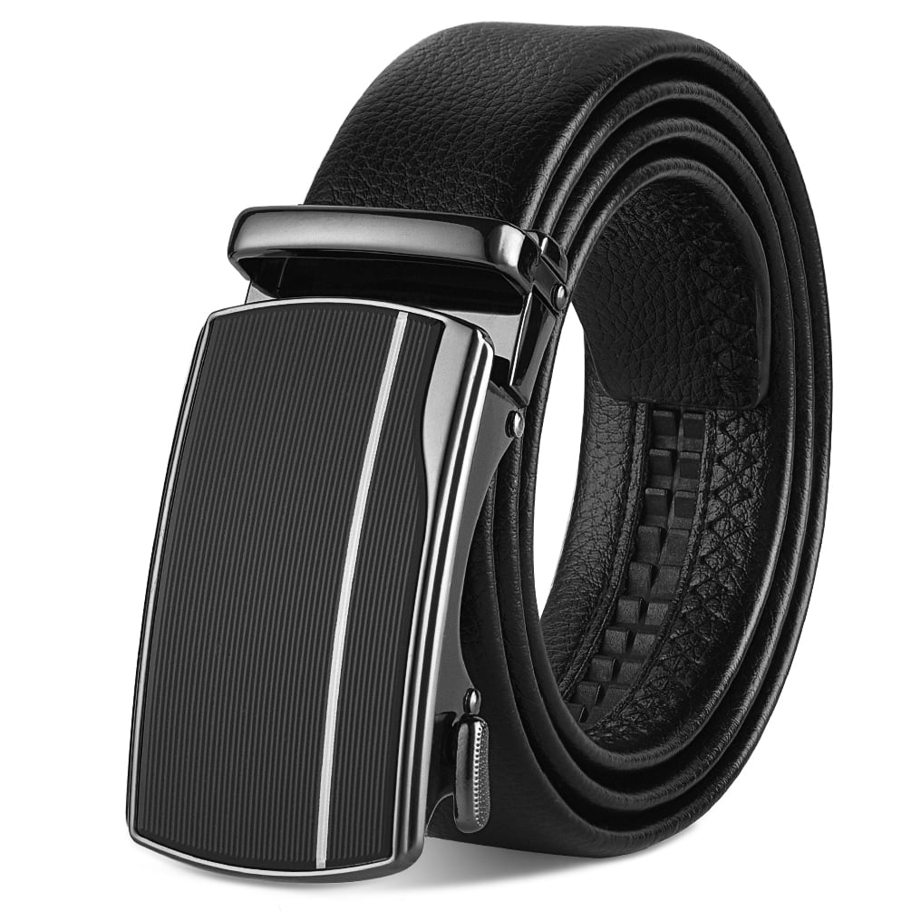 Lavemi men's real leather ratchet dress belt with automatic buckle Clearance