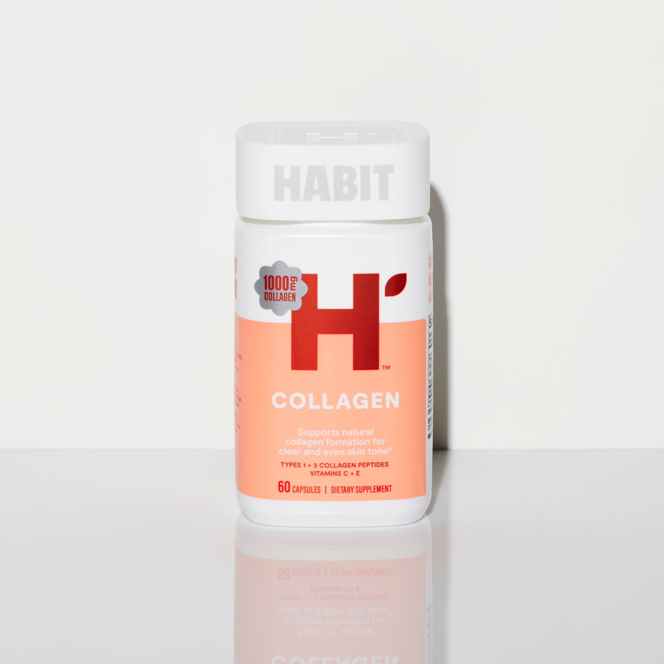 (2 pack) HABIT Collagen Supplement, Types 1 & 3 Collagen Peptides, Vitamin C and E, 60 Capsules