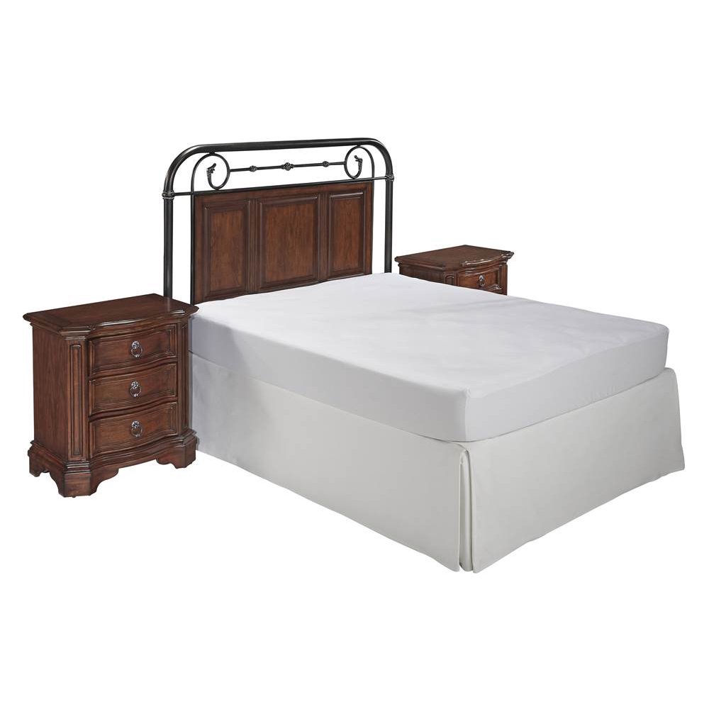 Traditional Headboard with Two Night Stands