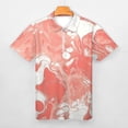 thumbnail image 3 of Marble Texture Men Zipper T-shirt Summer Casual Short Sleeve T-shirt Top, 3 of 7